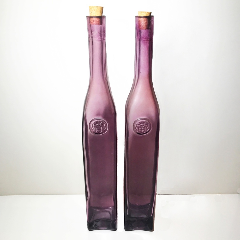 Decorative Glass Bottle Set of 2